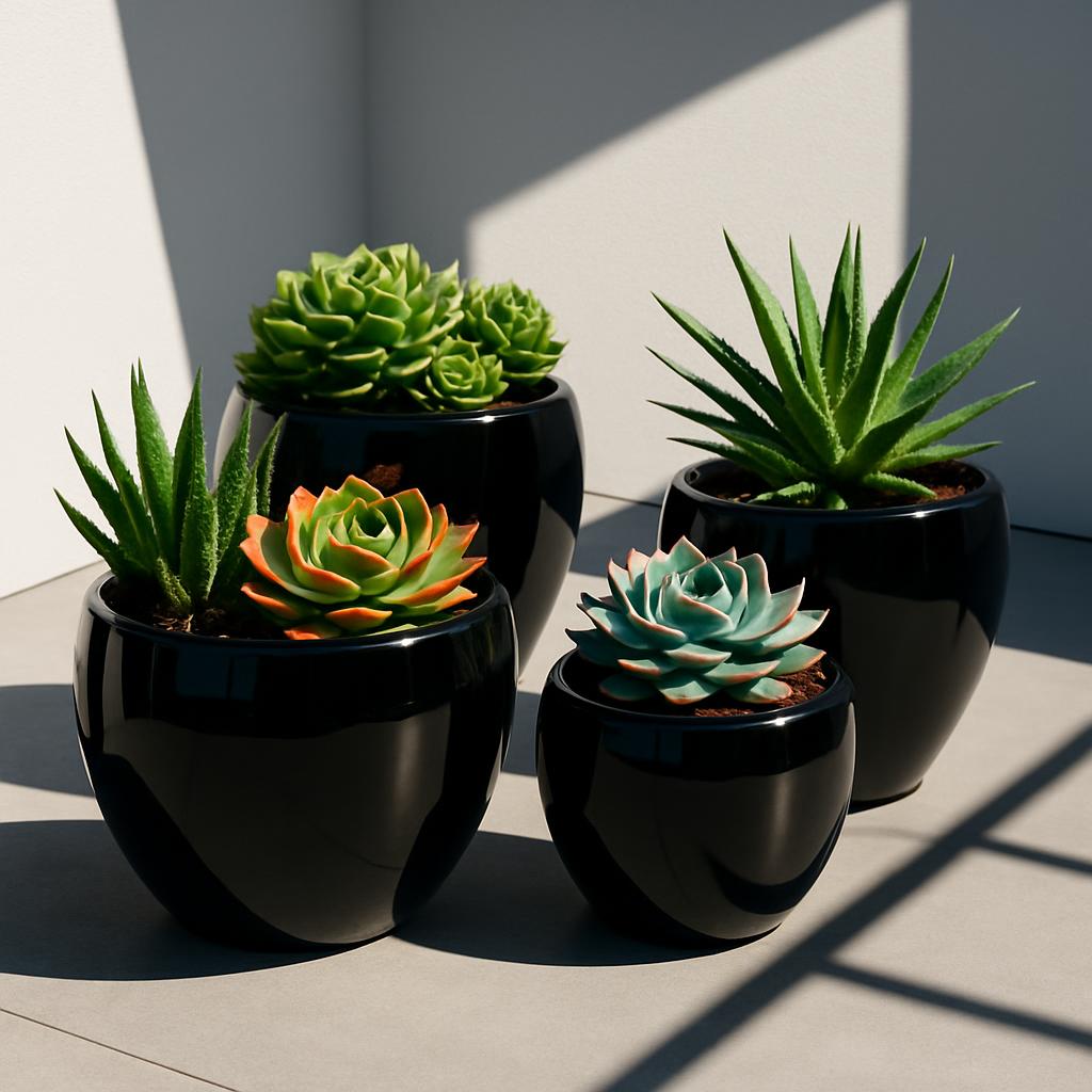 A succulent plant with thick stems and spiky leaves clustered in rosettes.